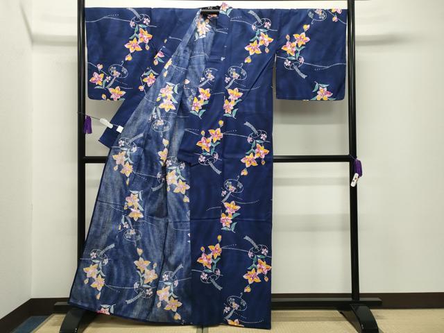 平和屋着物∴夏物 綿紅梅 浴衣 風鈴 草花文 綿 逸品 CABG4072gh