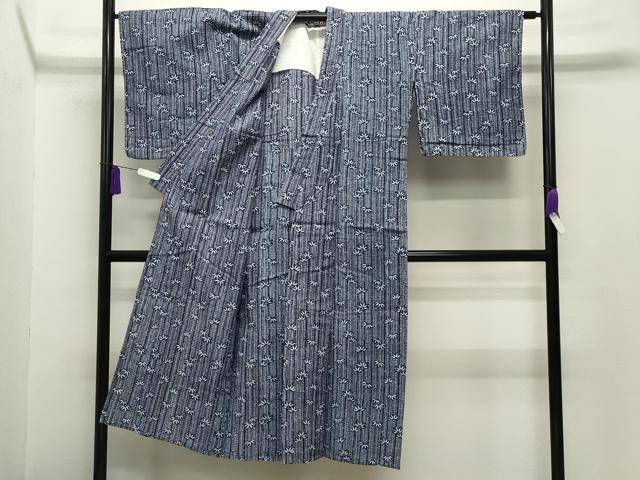 平和屋着物∴夏物 浴衣 笹竹文 綿 逸品 CABG4076gh