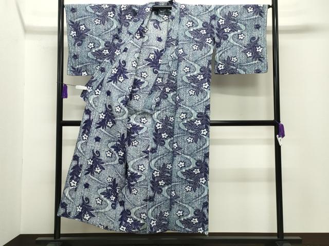 平和屋着物∴夏物 浴衣 流水花唐草文 綿 逸品 CABG4080gh
