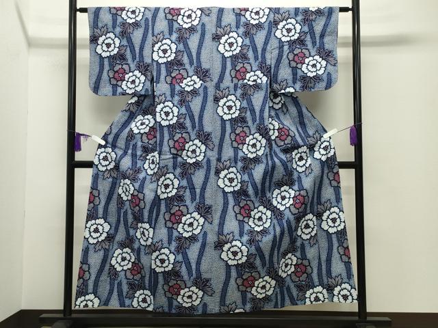 平和屋着物∴夏物 浴衣 草花文 綿 逸品 CABG4081gh