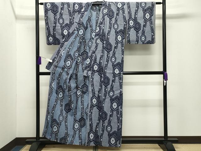 平和屋着物∴夏物 浴衣 亀甲花文 綿 逸品 CABG4083gh