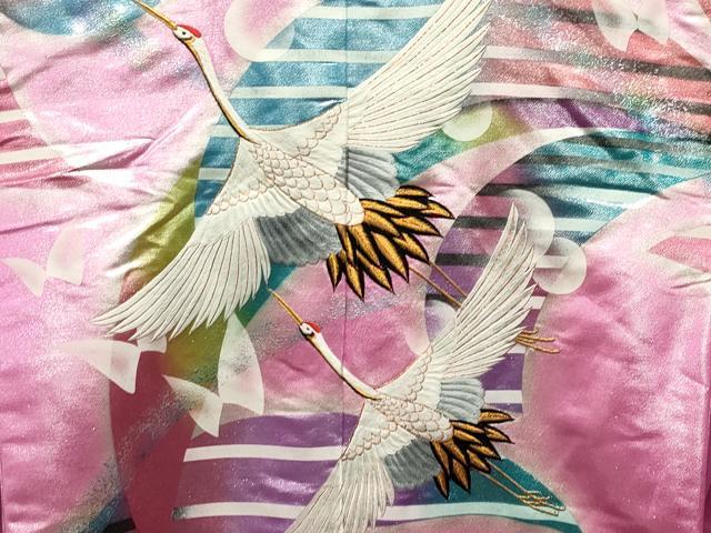 平和屋本店●色打掛 お引きずり 和装 婚礼 結婚式 花嫁 神社挙式 刺繍 飛鶴舞蝶文 暈し染め 銀彩 逸品 CABG4097gh