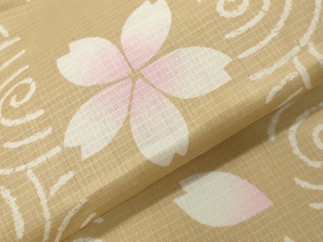 平和屋着物∴夏物 綿紅梅 浴衣 舞桜文 綿 逸品 CABG4101gh