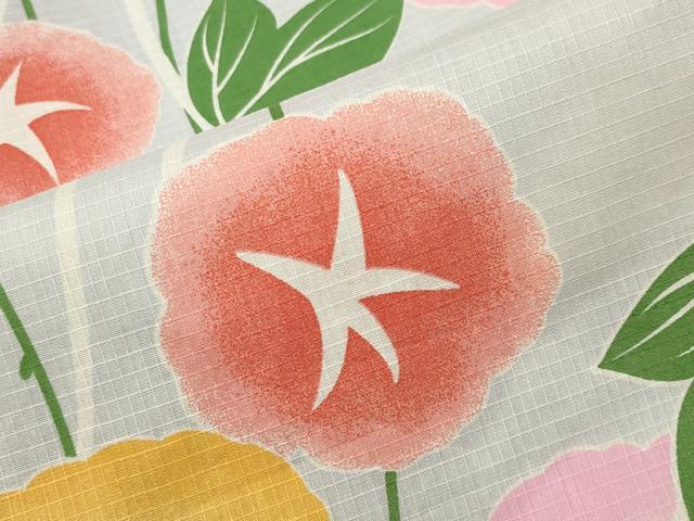 平和屋着物∴夏物 綿紅梅 浴衣 朝顔 綿 逸品 CABG4104gh