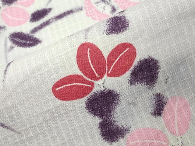 平和屋着物∴夏物 綿紅梅 浴衣 秋草文 綿 逸品 CABG4113gh