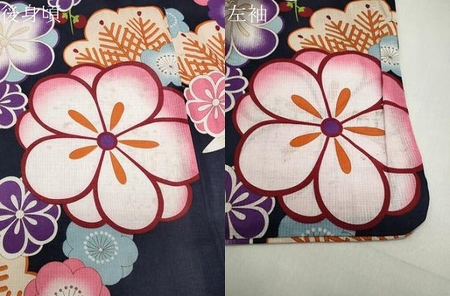 平和屋着物∴夏物 綿紅梅 浴衣 松竹梅文 綿 逸品 CABG4120gh