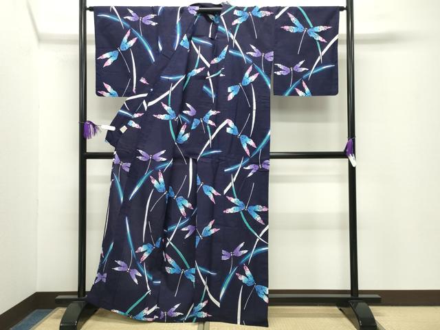 平和屋着物∴夏物 浴衣 トンボ 綿 逸品 CABG4127gh