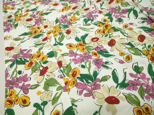 平和屋着物∴夏物 ファッションデザイナー 花井幸子 浴衣 草花文 綿 逸品 CABG4128gh