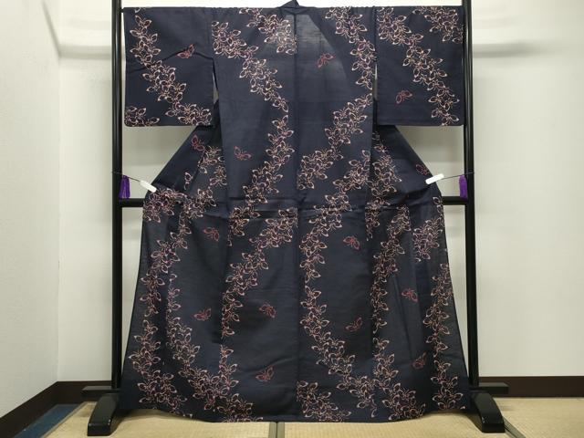 平和屋着物∴夏物 浴衣 舞蝶文 綿 逸品 CABG4132gh