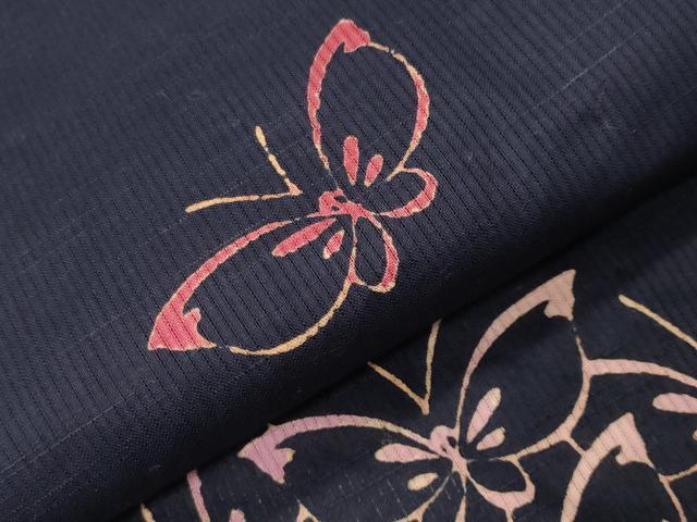 平和屋着物∴夏物 浴衣 舞蝶文 綿 逸品 CABG4132gh