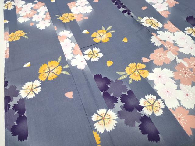 平和屋着物∴夏物 浴衣 舞桜文 綿 逸品 CABG4135gh