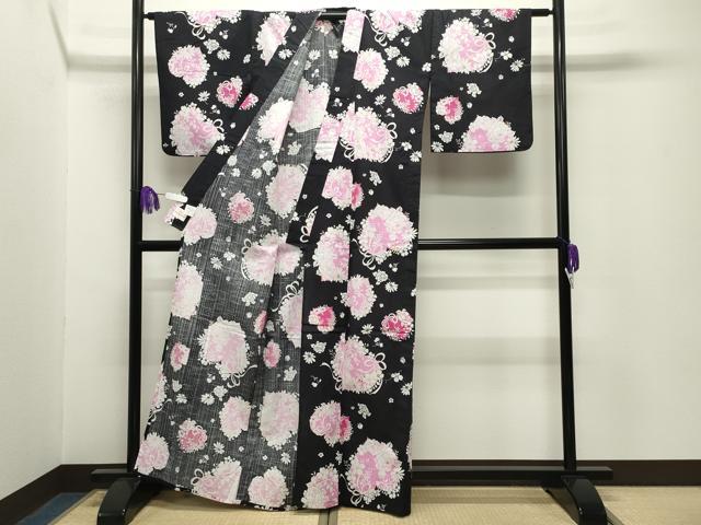 平和屋着物∴夏物 松田聖子 SEIKOMATSUDA 浴衣 ハート リボン 草花文 金彩 綿 逸品 CABG4141gh