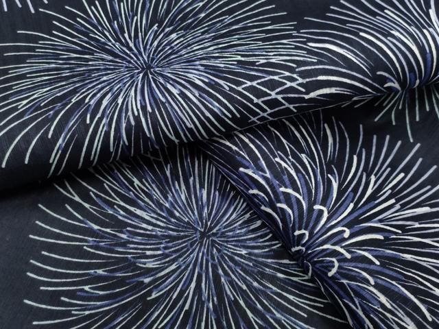 平和屋着物∴夏物 浴衣 花火 綿 逸品 CABG4155gh