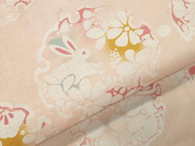 平和屋着物∴夏物 浴衣 跳兎 雪輪花文 綿 逸品 CABG4162gh