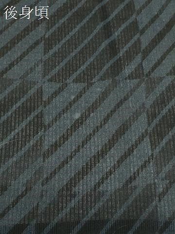 平和屋着物∴夏物 男性 浴衣 市松斜線文 黒地 綿 逸品 CABG4164gh