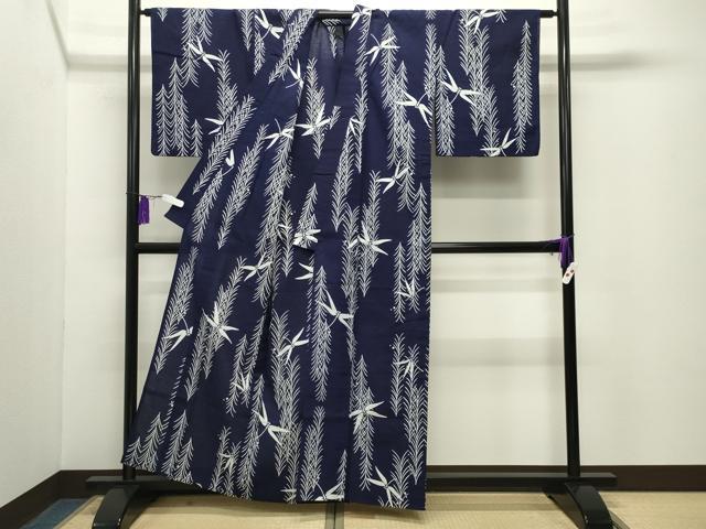 平和屋着物∴夏物 浴衣 トンボ 草木文 綿 逸品 CABG4171gh