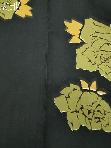 平和屋着物∴夏物 ファッションデザイナー コシノジュンコ 浴衣 薔薇 黒地 綿 逸品 CABG4172gh