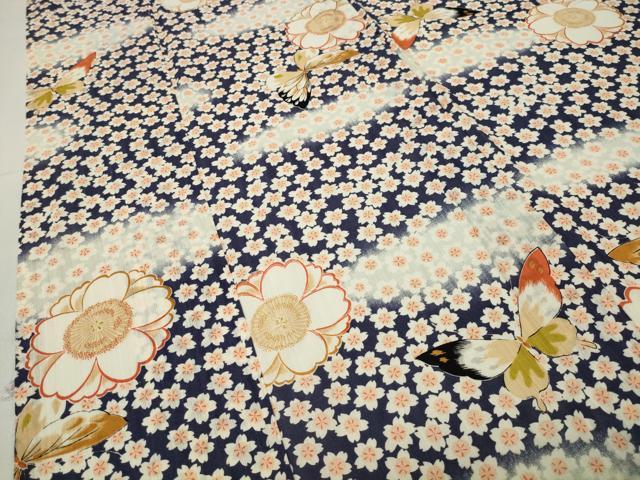 平和屋着物∴夏物 浴衣 舞蝶桜文 やまと誂製 綿 逸品 CABG4177gh