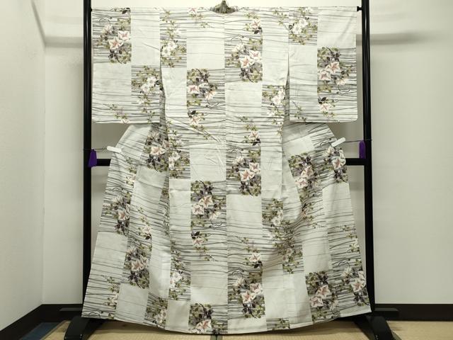 平和屋着物∴夏物 服飾評論家 市田ひろみ 浴衣 花唐草文 やまと誂製 綿 逸品 CABG4179gh