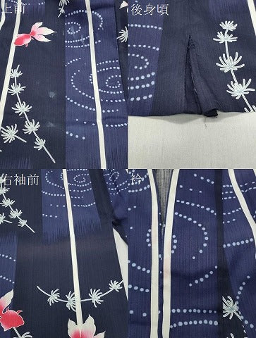 平和屋着物∴夏物 浴衣 金魚 綿 逸品 CABG4185gh