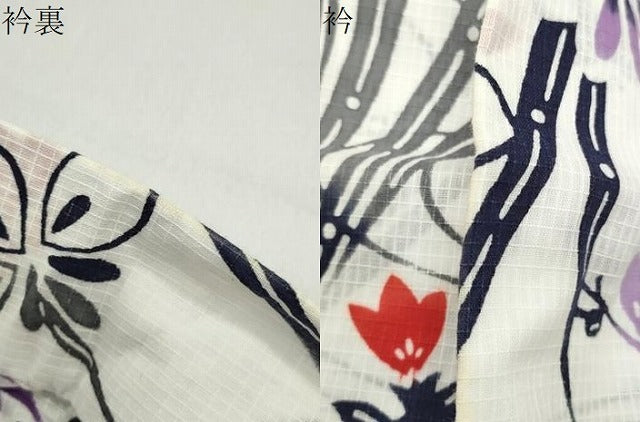 平和屋着物∴夏物 綿紅梅 浴衣 杜若梅笹文 さが美扱い 綿 逸品 未使用 CABG4195gh