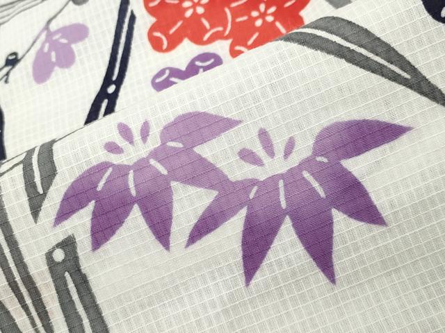 平和屋着物∴夏物 綿紅梅 浴衣 杜若梅笹文 さが美扱い 綿 逸品 未使用 CABG4195gh