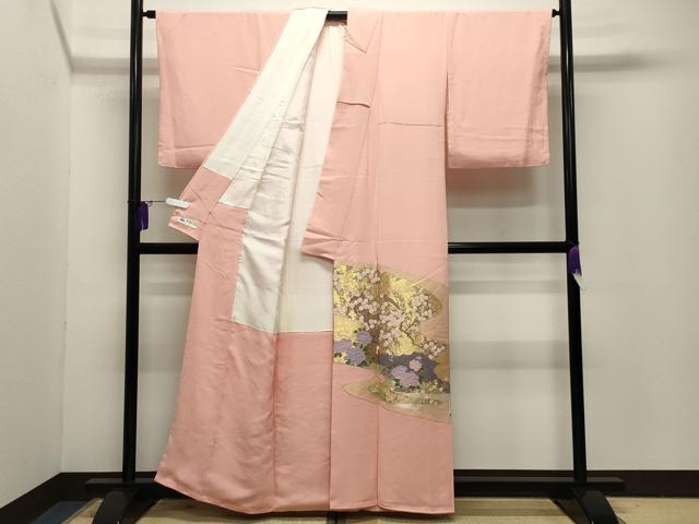 平和屋着物■豪華色留袖 寿光織 道長草花文 金糸 やまと誂製 正絹 逸品 CABG4205gh