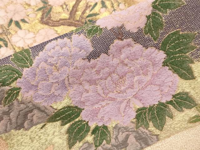 平和屋着物■豪華色留袖 寿光織 道長草花文 金糸 やまと誂製 正絹 逸品 CABG4205gh