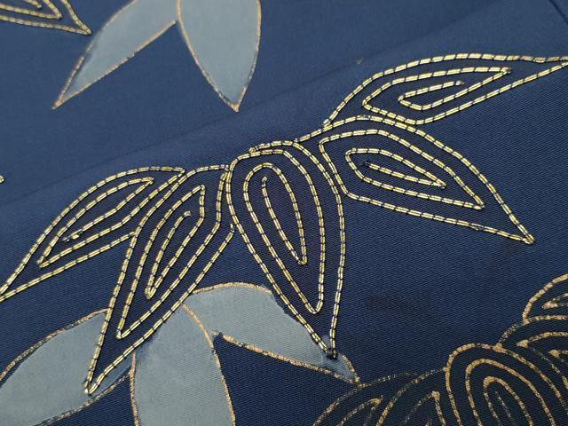 平和屋着物■訪問着 駒刺繍 手描き 笹文 金彩 正絹 逸品 CABG4214gh