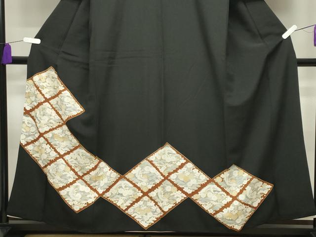 平和屋着物■豪華黒留袖 刺繍 菱飛鶴花文 金銀彩 正絹 逸品 CABG4256gh