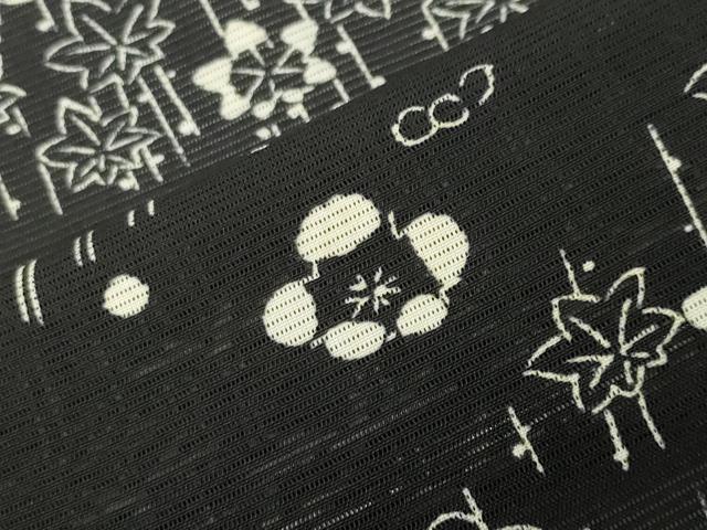 平和屋着物*夏物 訪問着 絽 梅笹文 黒地 正絹 逸品 CABG4267gh