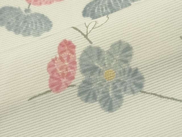 平和屋着物*夏物 小紋 絽 枝花文 正絹 逸品 未使用 CABG4276gh