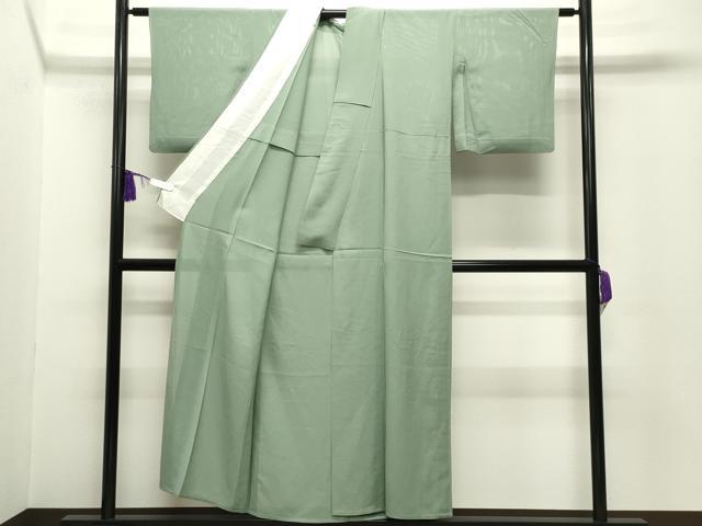 平和屋着物*夏物 色無地 絽 若葉色 正絹 逸品 CABG4281gh