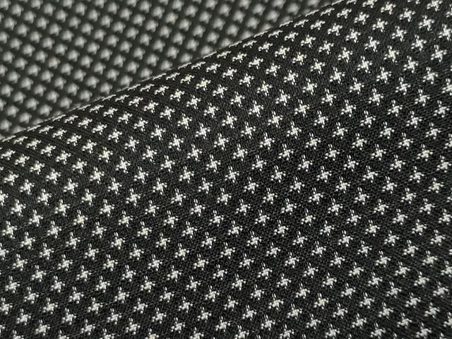 平和屋着物■上質なお召 十字絣文様 黒地 正絹 逸品 未使用 CABG4310gh