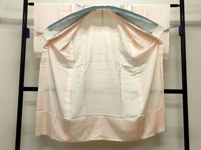 平和屋着物■長襦袢 無双仕立て 舞花地紋 暈し染め 半衿刺繍 正絹 逸品 CABG4324gh