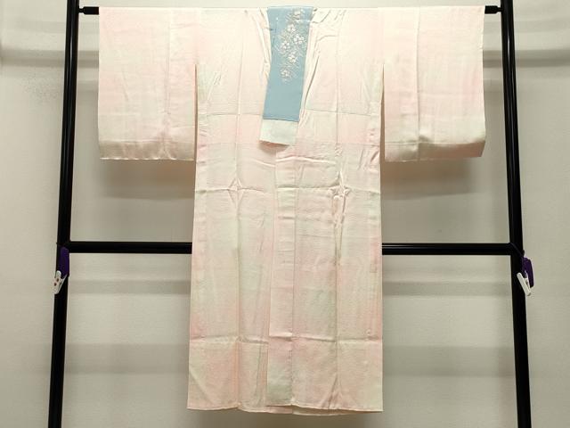 平和屋着物■長襦袢 無双仕立て 舞花地紋 暈し染め 半衿刺繍 正絹 逸品 CABG4324gh