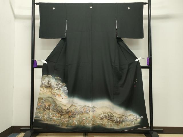 平和屋着物■豪華黒留袖 作家物 葵祭 暈し染め 金彩 正絹 逸品 CABG4327gh