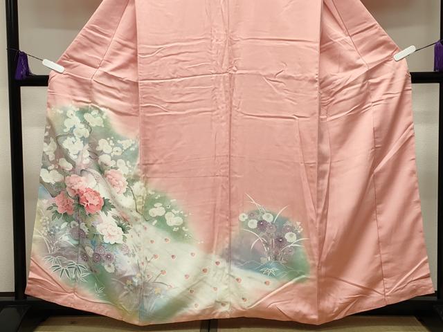 平和屋着物■訪問着 孔雀花文 暈し染め 金銀彩 正絹 逸品 CABG4328gh