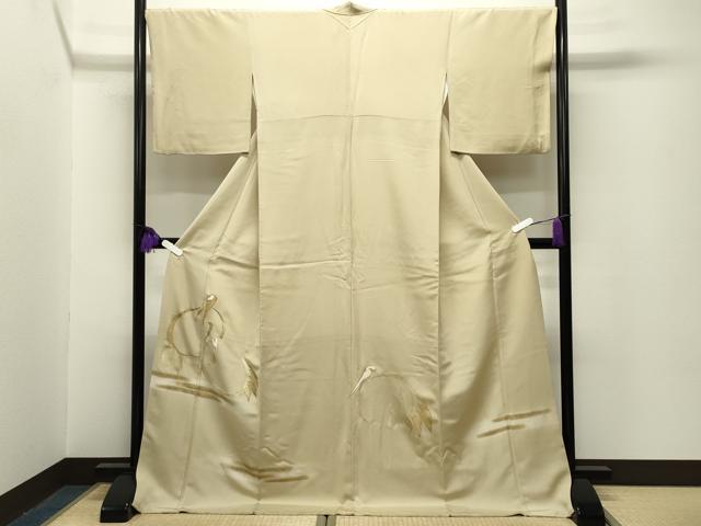 平和屋着物■豪華色留袖 駒刺繍 鶴 暈し染め 金彩 ロング丈 正絹 逸品 CABG4329gh