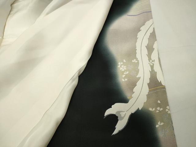 平和屋着物■豪華黒留袖 駒刺繍 鳳凰花文 暈し染め 金銀彩 正絹 逸品 CABG4337gh