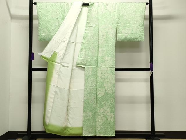 平和屋着物■上質な小紋 総絞り 舞花文 正絹 逸品 CABG4342gh