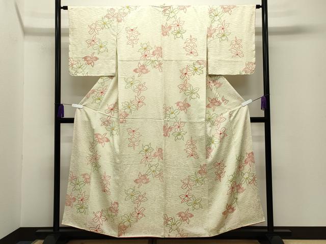 平和屋着物■上質な小紋 舞花文 正絹 逸品 CABG4344gh