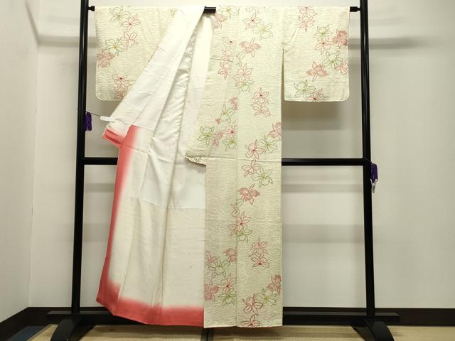 平和屋着物■上質な小紋 舞花文 正絹 逸品 CABG4344gh
