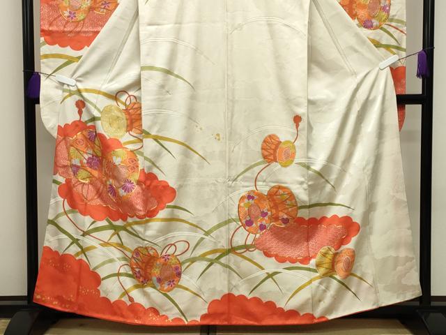 平和屋着物■豪華振袖 駒刺繍 鼓花文 金銀彩 正絹 逸品 CABG4349gh