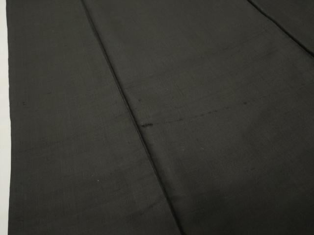 平和屋着物●男性 黒紋付 紬地 正絹 逸品 CABG4362gh