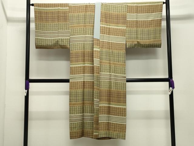 平和屋着物●男性 長襦袢 袷 横段吉祥文 田中屋謹製 正絹 逸品 CABG4365gh