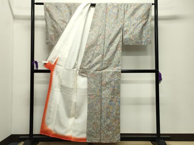 平和屋着物●本場大島紬 7マルキ 草花文 正絹 逸品 未使用 CABG4369gh