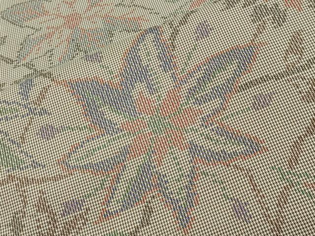 平和屋着物●本場大島紬 7マルキ 草花文 正絹 逸品 未使用 CABG4369gh