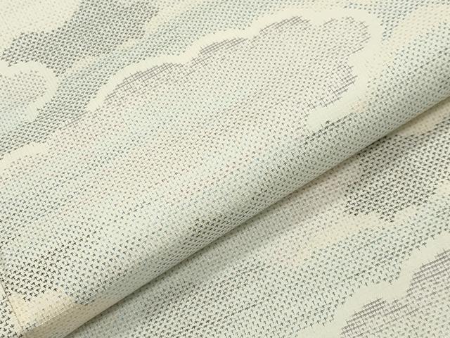 平和屋着物●本場大島紬 白大島 9マルキ 雲重ね文 正絹 逸品 未使用 CABG4371gh