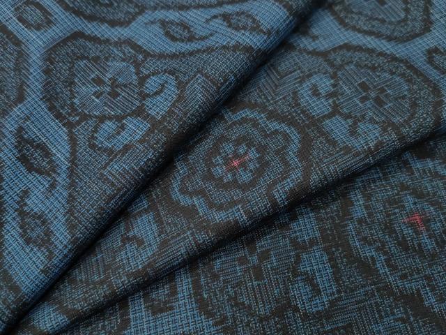 平和屋着物●本場大島紬 割り込み絣 菱吉祥文 正絹 逸品 CABG4374gh